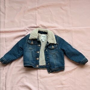 Old Navy Kids Blue Denim Jacket with Cream Sherpa Lining